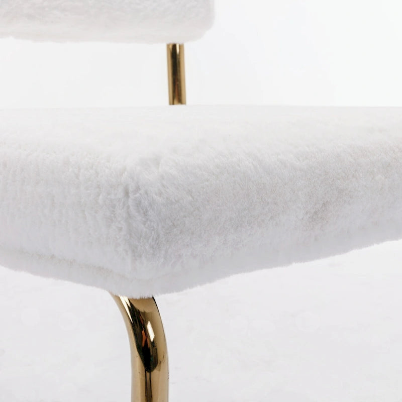 Corduroy Dining Chair with Gold Metal Base