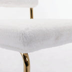 Corduroy Dining Chair with Gold Metal Base