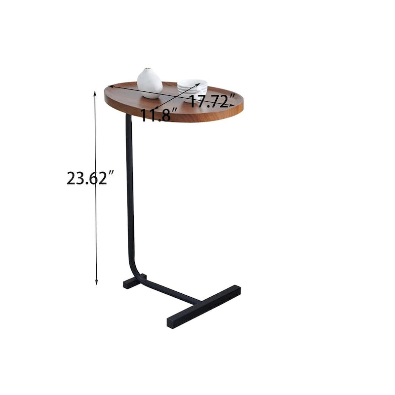 C-Shaped Side Table, Small Sofa Table For Living Room