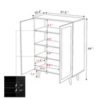 Modern 2-Door Rattan Buffet Sideboard Kitchen Storage Cabinet for Living Room