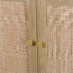 Modern 2-Door Rattan Buffet Sideboard Kitchen Storage Cabinet for Living Room