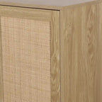 Modern 2-Door Rattan Buffet Sideboard Kitchen Storage Cabinet for Living Room