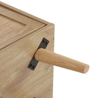Modern 2-Door Rattan Buffet Sideboard Kitchen Storage Cabinet for Living Room