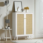 Modern 2-Door Rattan Buffet Sideboard Kitchen Storage Cabinet for Living Room