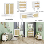 Modern 2-Door Rattan Buffet Sideboard Kitchen Storage Cabinet for Living Room