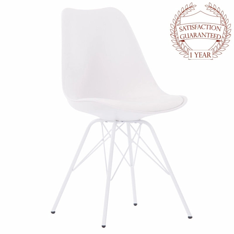 Mid-Century Modern Set of 2 Dining Room Chairs - N/A
