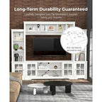 Large Wall Unit Entertainment Center with Storage, Living Room Tall Bookshelf, 65.7  Wide