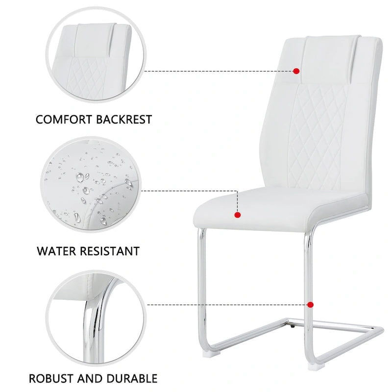 Modern dining chairs leather soft cushion seats