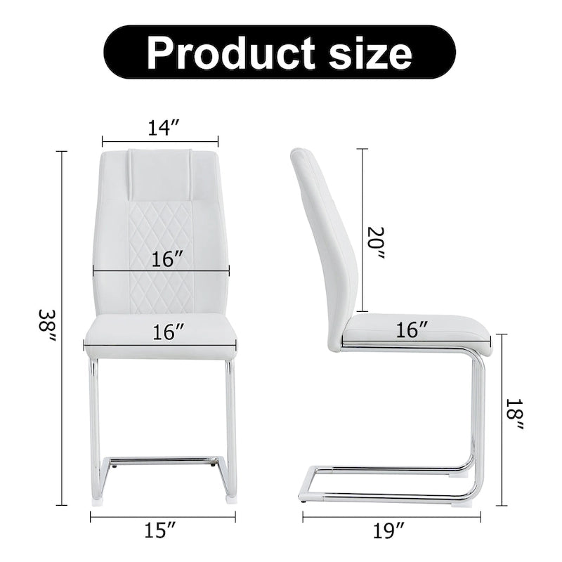 Modern dining chairs leather soft cushion seats