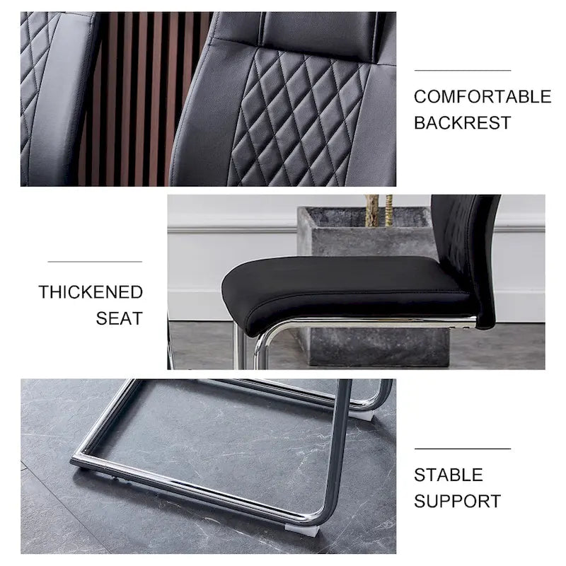 Modern dining chairs leather soft cushion seats