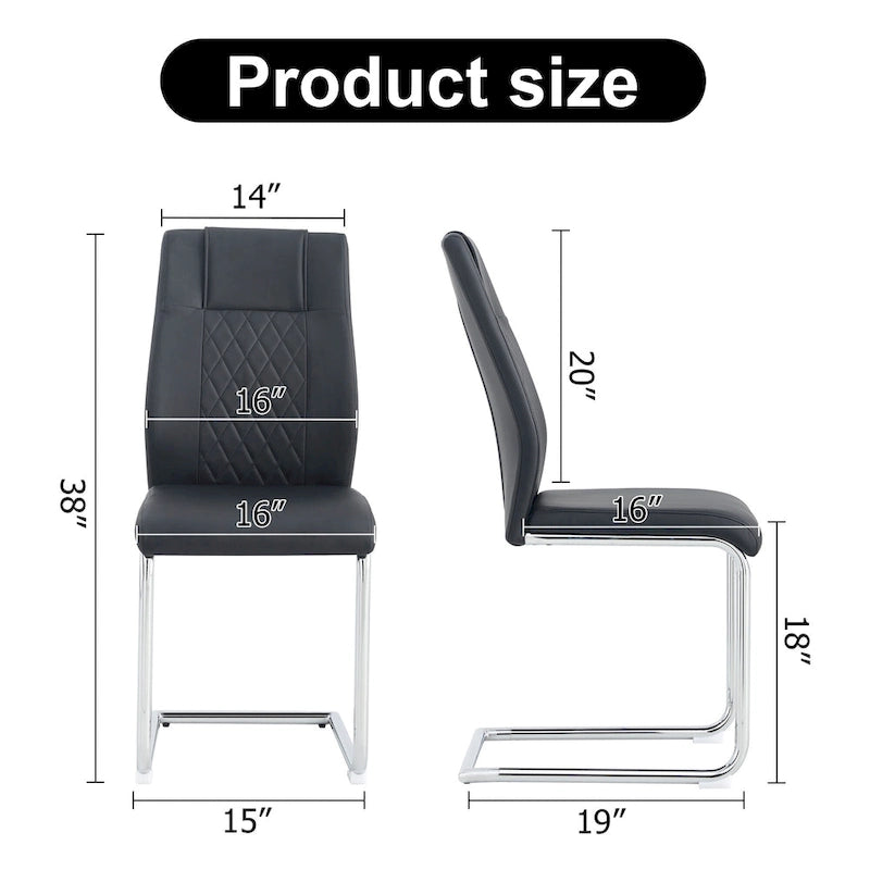 Modern dining chairs leather soft cushion seats