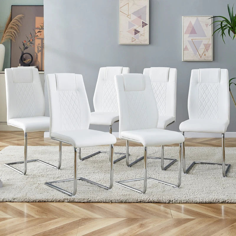 Modern dining chairs leather soft cushion seats