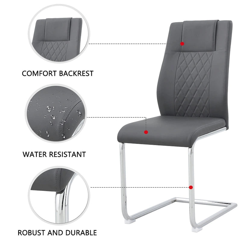 Modern dining chairs leather soft cushion seats