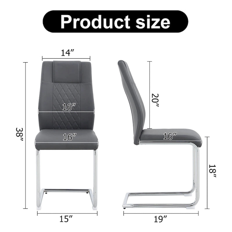 Modern dining chairs leather soft cushion seats
