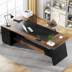 L-Shaped Computer Desk 78.7" with File Cabinet and Drawers