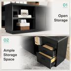 L-Shaped Computer Desk 78.7" with File Cabinet and Drawers