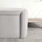 Bedroom End Bench,Upholstered Fabric Storage Ottoman with Safety Hinge, Entryway Padded Footstool,