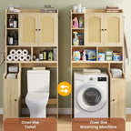 Over-Toilet Storage Cabinet with Rattan Doors