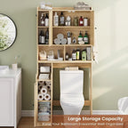 Over-Toilet Storage Cabinet with Rattan Doors