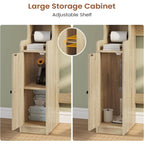 Over-Toilet Storage Cabinet with Rattan Doors