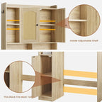 Over-Toilet Storage Cabinet with Rattan Doors