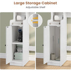 Over-Toilet Storage Cabinet with Rattan Doors