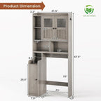 Over-Toilet Storage Cabinet with Rattan Doors
