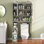 Over-Toilet Storage Cabinet with Rattan Doors