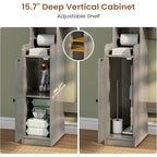 Over-Toilet Storage Cabinet with Rattan Doors