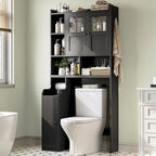 Over-Toilet Storage Cabinet with Rattan Doors