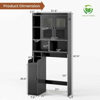 Over-Toilet Storage Cabinet with Rattan Doors