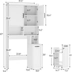 Over-Toilet Storage Cabinet with Rattan Doors