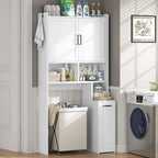 Over-Toilet Storage Cabinet with Rattan Doors
